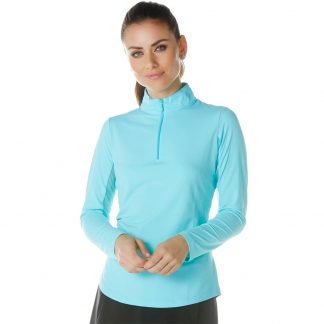 IKBUL Solid Long Sleeve Mock Neck Top